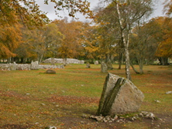 The standing stones at Clava Cairns as seen on an Outlander Tour